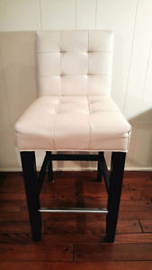 Cream color leather bar stools for sale