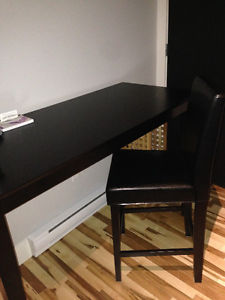 Dark Dining Table - Bar height with 4 matching chairs