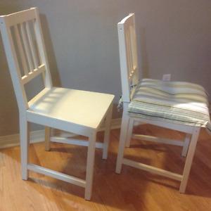 Dining Chairs x 2, with seat cushions