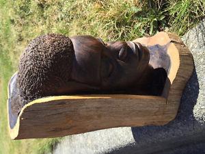 Ebony African male carving head