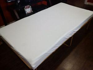 Folding Guest Bed Frame with 5" Foam Mattress
