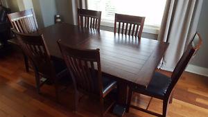 Hayden Trestle Table by Intercon with eight chairs