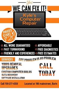 Kyles computer repair, lowest rates on the island!