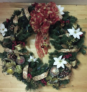 Large Christmas wreath, with lights
