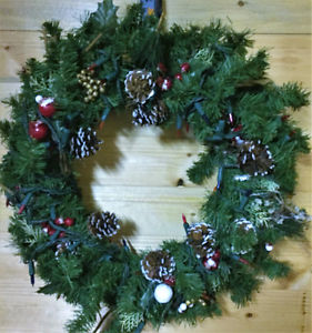 Medium Christmas wreath, with lights