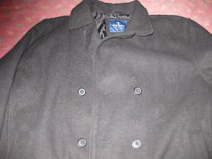 Men's LIKE NEW Old Navy Black Double Breasted Wool Blend