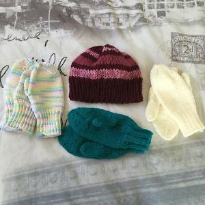 New Knitted Mittens and Hat. Girls/Youth
