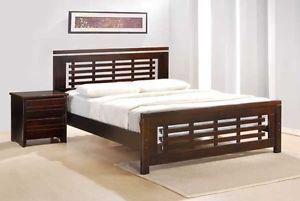 SOLID HARDWOOD BED FRAME WITH EURO TOP MATTRESS