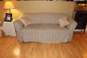 Sofa bed (queen size mattress) love seat and chair