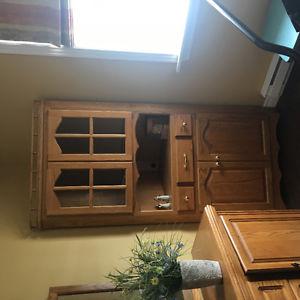 Solid oak corner cabinet