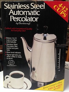 Stainless Steel Automatic Percolator, NEW, in box