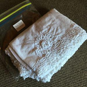 Twin Size White Crochet Bed Skirt