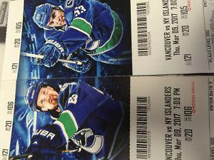 Vancouver Canucks vs. NYI March 9.