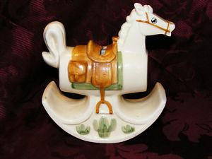 Vintage Porcelain Rocking Horse Bank