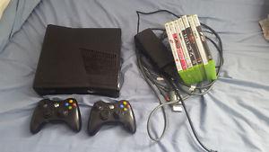 Xbox 360 w/ 7 games and 2 controllers