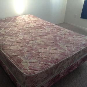 double-size mattress and box spring with frame