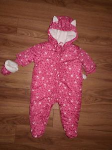 3-6m pink baby snow suit