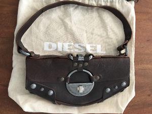 Authentic Diesel Bolso Piel Marron Designer Handbag