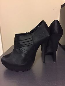 Black ankle boots with heels