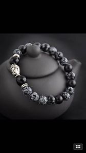 Black obsidian buddha beads bracelets
