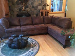 Brown Ultra Suede Sectional