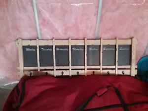 Chalk board coat rack