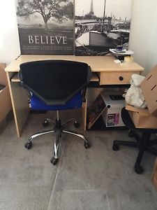 Desk and two chairs