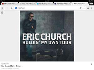 Eric Church *One* single ticket lower bowl 107