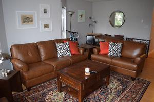 Leather couch / loveseat - Like new