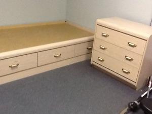 Mates bed and matching dresser
