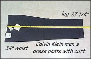 Men's Calvin Klein Dress Pants Black 34" waist x " leg