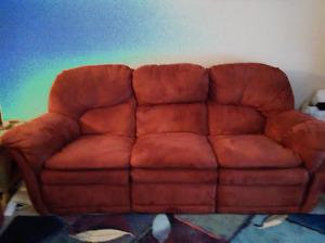 Microsuede 3 seater recliner couch