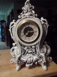 NARCO PORCELAIN TABLE CLOCK-WEST GERMANY GOOD CONDITION