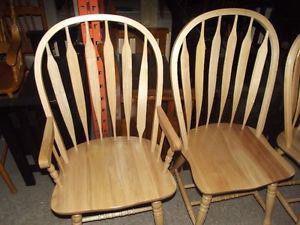Oak and wooden chairs