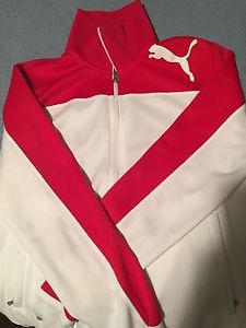 Puma medium red and white zip up
