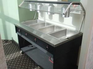 Quest 4 compartment heated/steam serving table