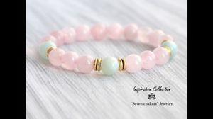 Rose quartz and aqcuamarime beads bracelets