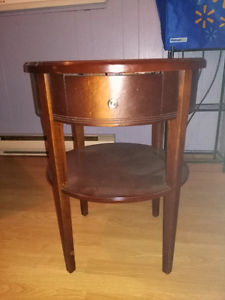Round End Table with Drawer and Shelf...unique.