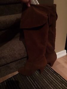 SIZE 7.5 - woman's Thigh high/knee high brown boots