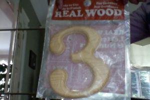SOLID WOOD HOUSE NUMBER "3"
