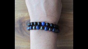 Sodalite black lava beads bracelets