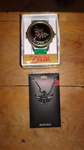 Zelda watch and chain with pendant