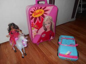 barbie suitcase,horse and jeep