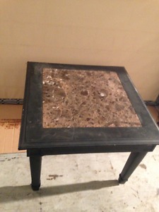 marble look end table