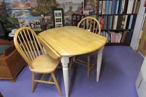 round table and 2 chairs