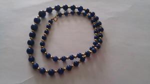 14k Gold lapis lazuli necklace