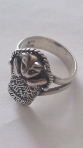925 Sterling Cat Ring size 7