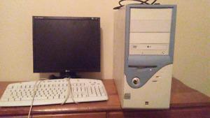 Asus windows 7 pc tower and lg screen and logitech key board