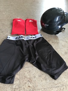 Ball Helmet, Sliding Shorts and Knee Pads