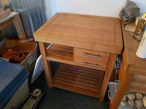 Bamboo tables with drawers